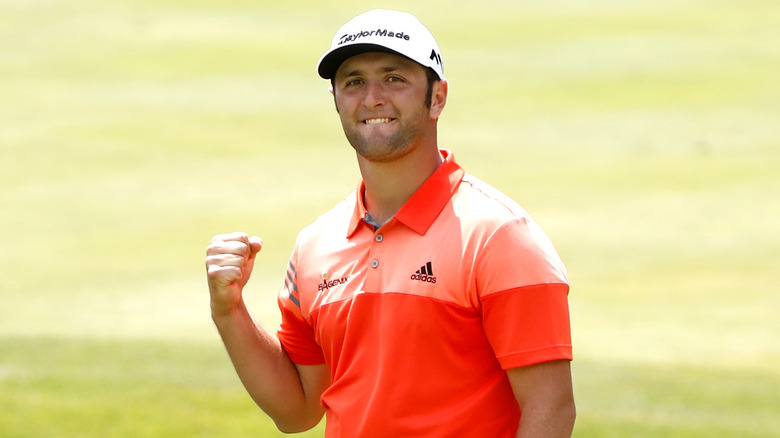 Jon Rahm pumping his fist