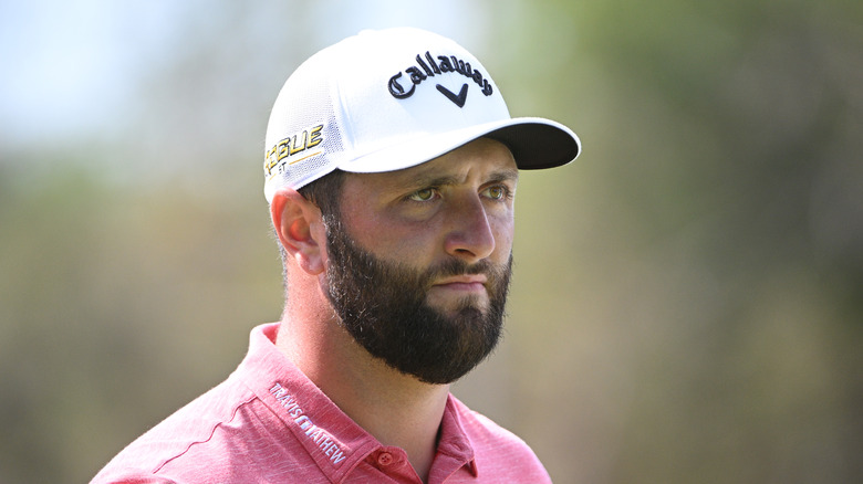 Jon Rahm with a serious face