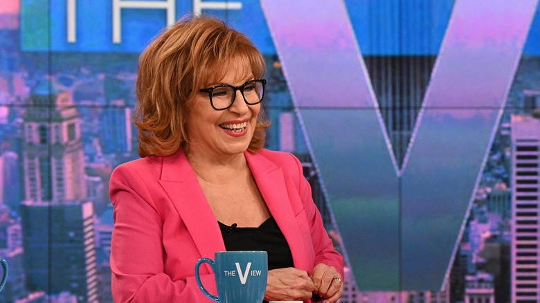 Joy Behar smiling pink suit on The View