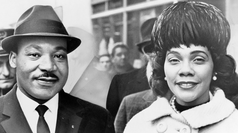 Martin Luther King Jr. and Coretta Scott King wearing hats