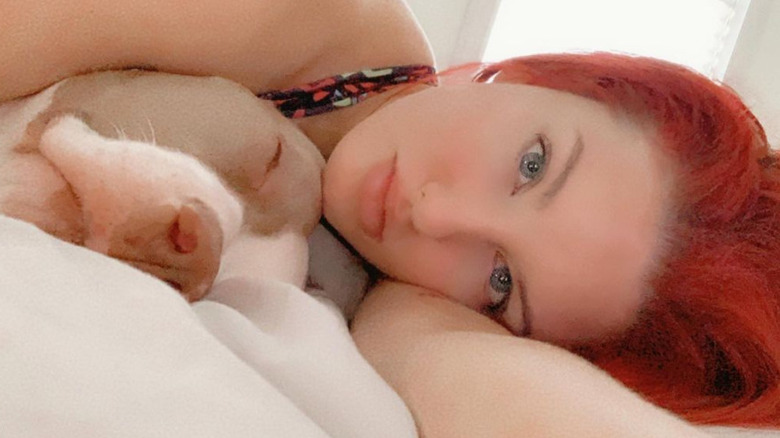 Justina Valentine with her dog, Esco