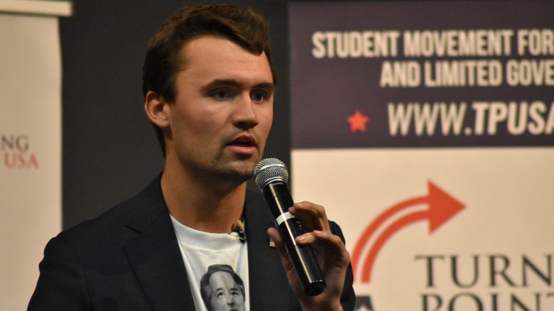 Charlie Kirk with microphone