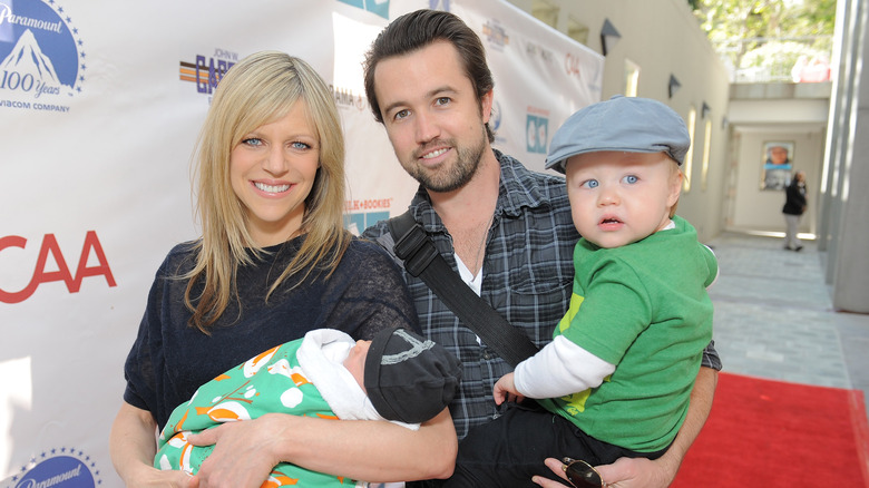 Kaitlin Olson and Rob McElhenney with their kids 