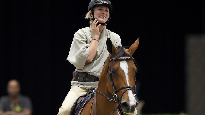 Kaley Cuoco riding a horse