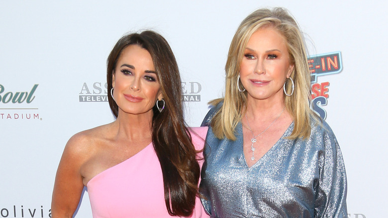 Kathy Hilton and Kyle Richards posing