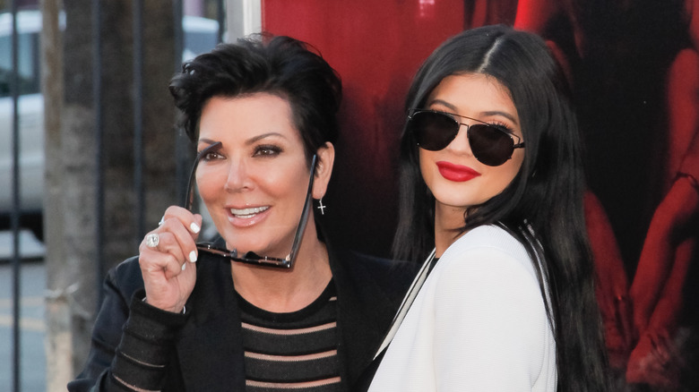 Kris Jenner and Kylie Jenner, posing