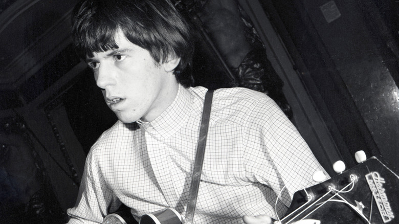 Young Keith Richards playing guitar