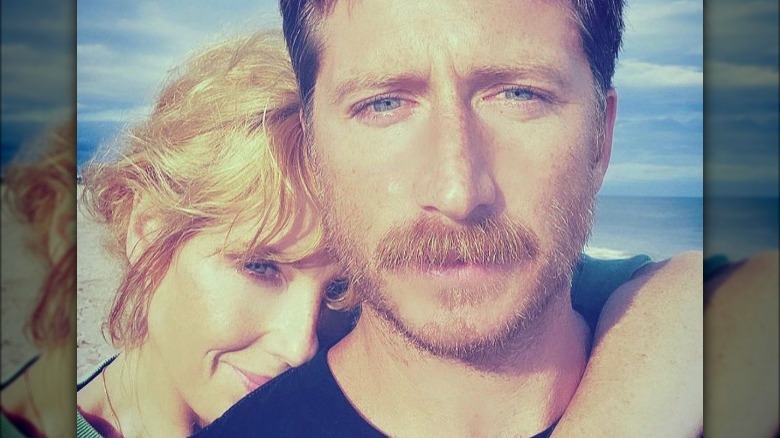 Kelly Reilly and husband in a selfie 