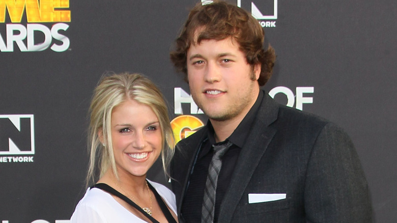 Kelly Stafford and Matthew Stafford smiling