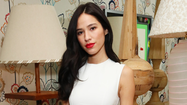 Kelsey Asbille wearing white