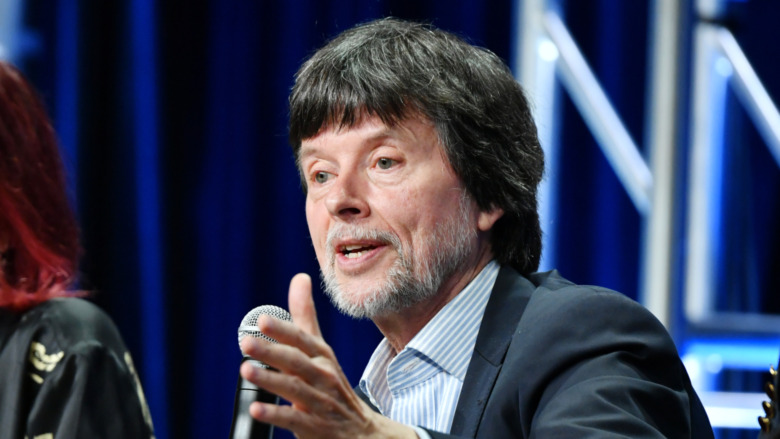 Ken Burns speaking on stage