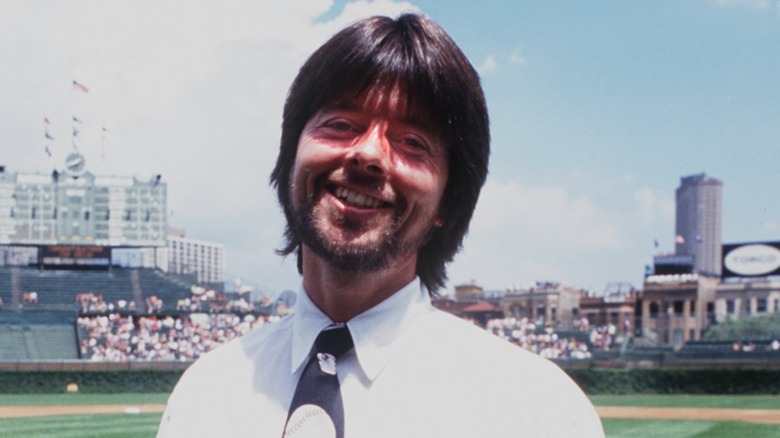 Ken Burns on a baseball diamond