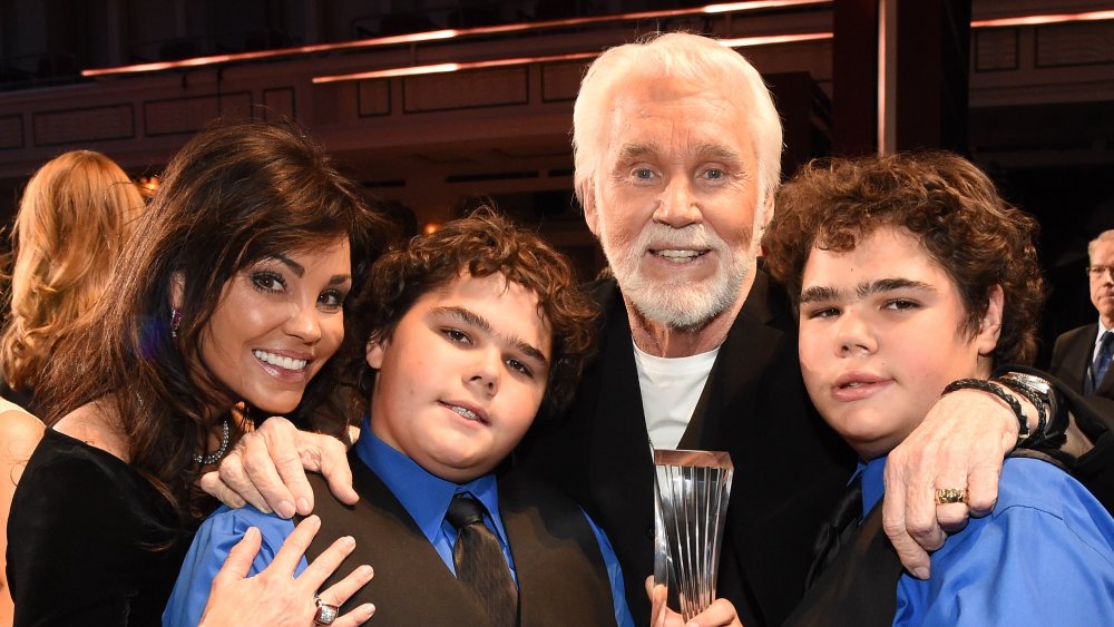 Kenny Rogers and wife Wanda Miller and their sons