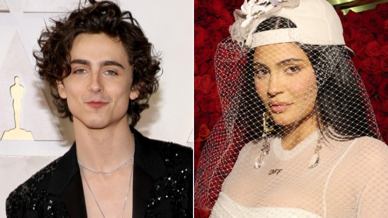 Timothee Chalamet smiling, Kylie Jenner baseball cap