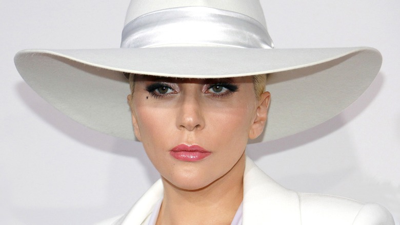 Lady Gaga in a white hat