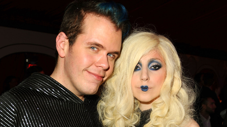 Lady Gaga posing with Perez Hilton