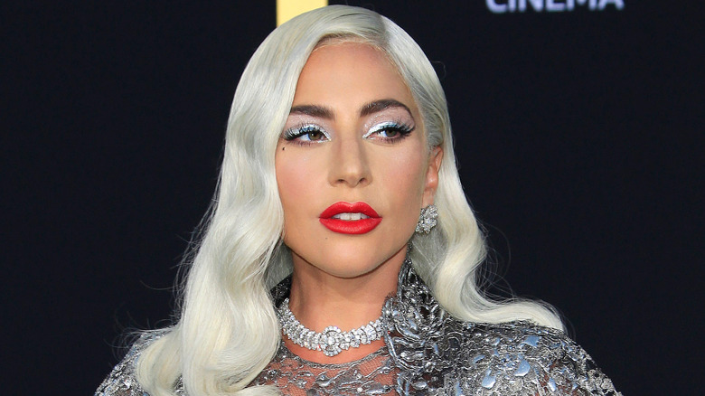 Lafy Gaga in silver jewellery