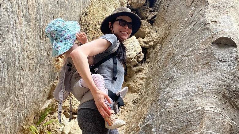 Laura Prepon hiking with daughter