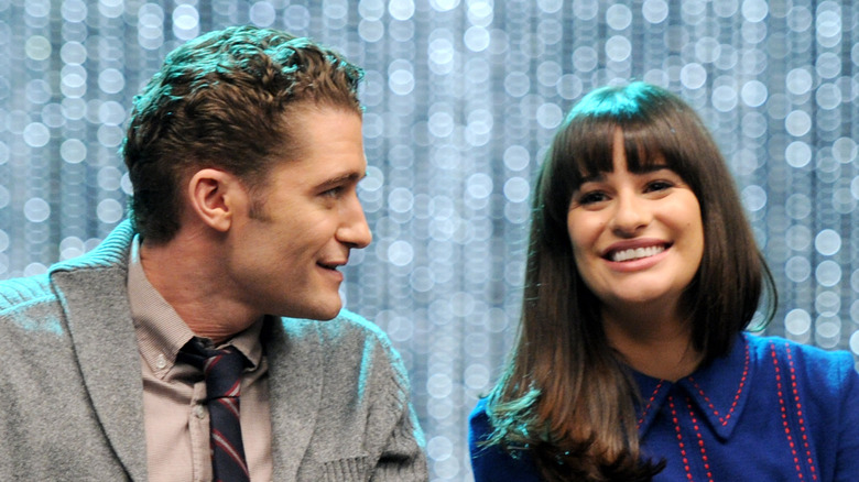 Matthew Morrison, Lea Michele smiling