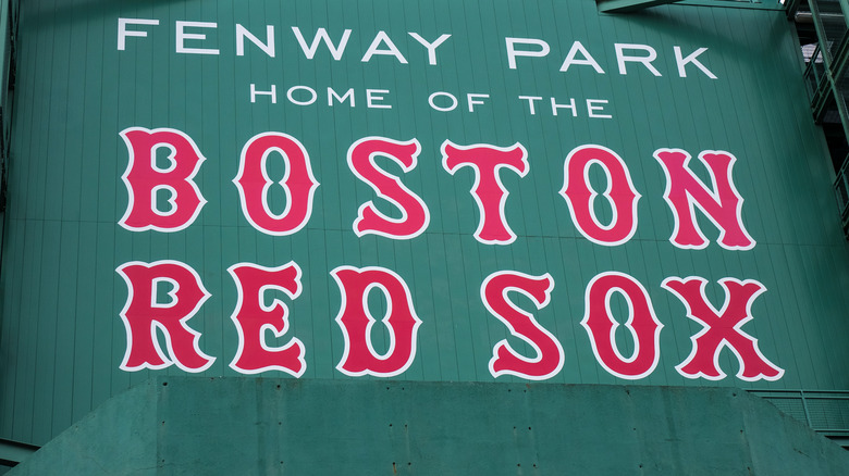 Boston Red Sox sign at Fenway Park