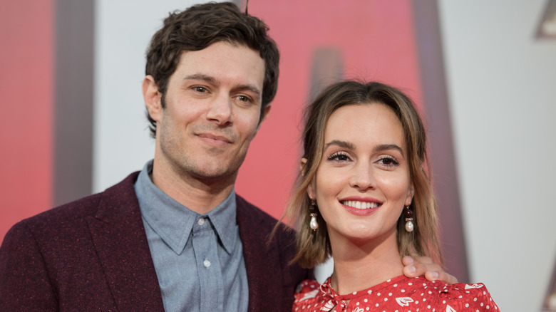 Adam Brody and Leighton Meester smiling