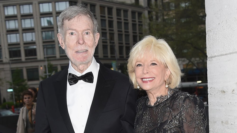 Aaron Latham and Lesley Stahl at formal event