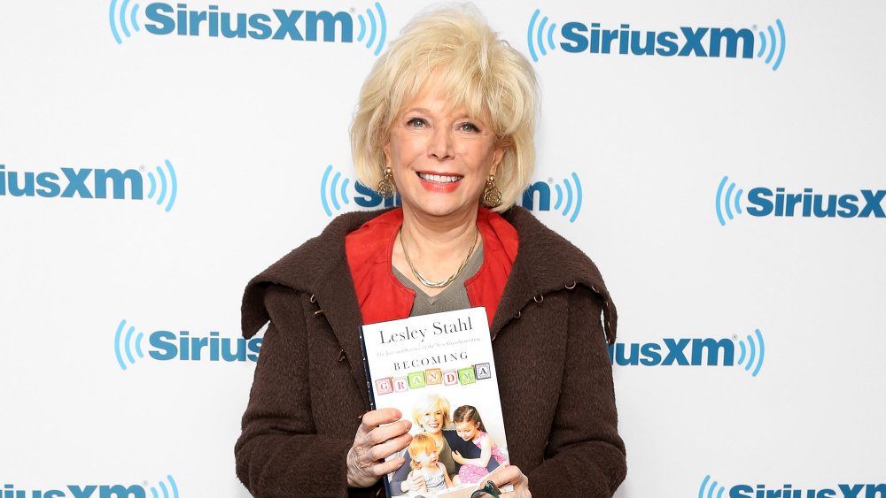 Lesley Stahl with her book, Becoming Grandma