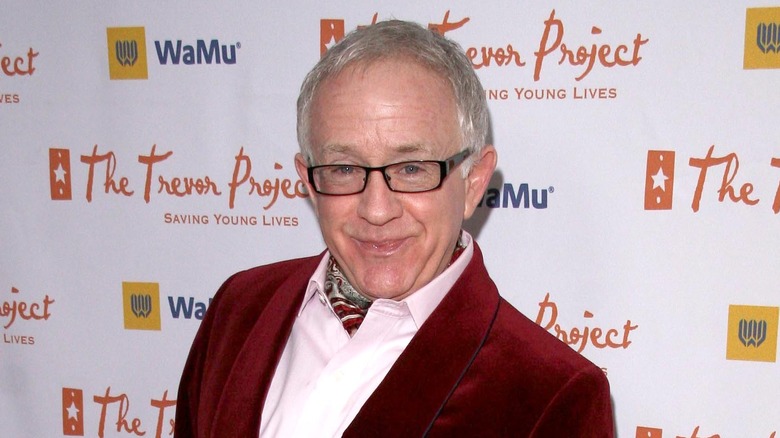 Leslie Jordan in maroon