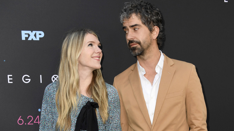 Lily Rabe and Hamish Linklakter on red carpet