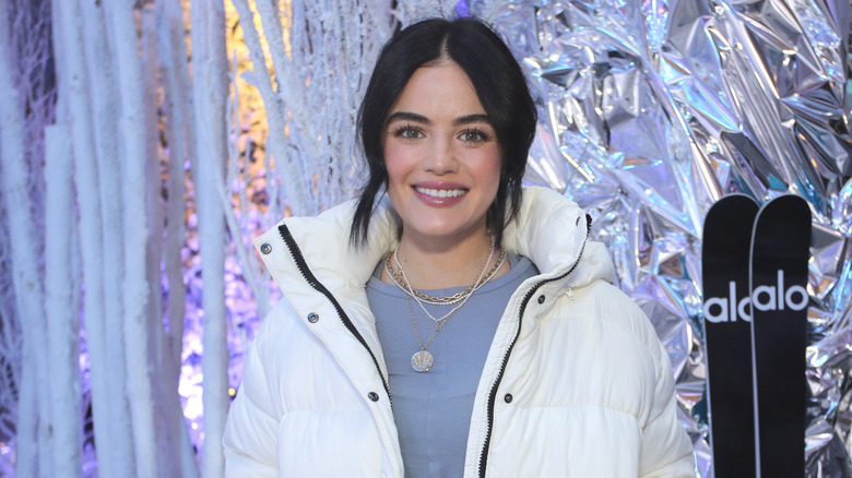 Lucy Hale posing at an event