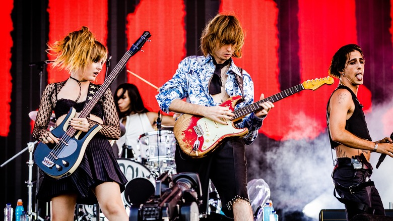 Maneskin performing on stage