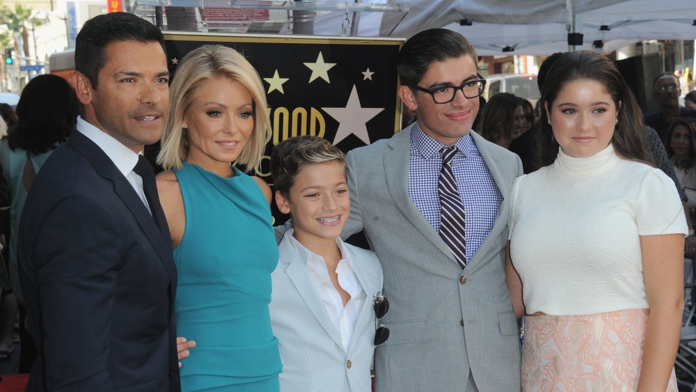 Mark Consuelos, Kelly Ripa, Joaquin Consuelos, Michael Consuelos, and Lola Consuelos at Walk of Fame ceremony 