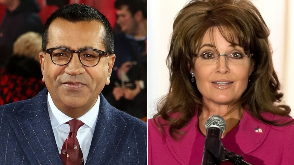 Martin Bashir at ITV Palooza in 2019; Sarah Palin speaking at a gala in 2013