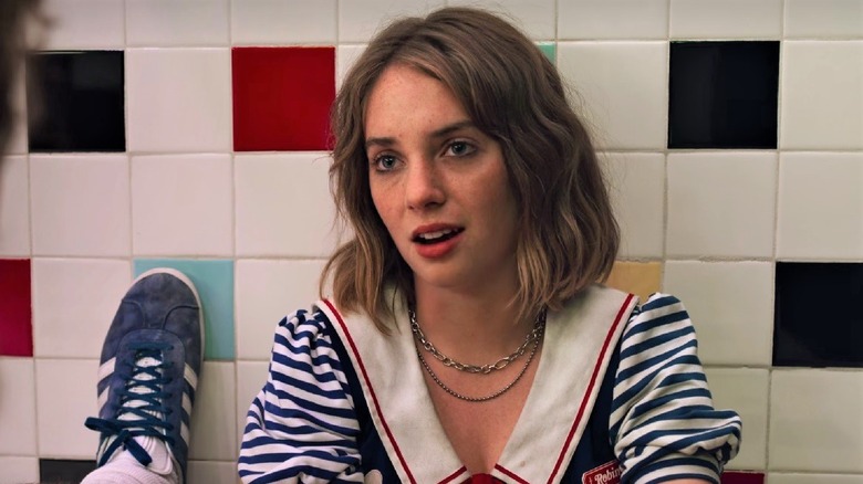 Maya Hawke on the set of 'Stranger Things'