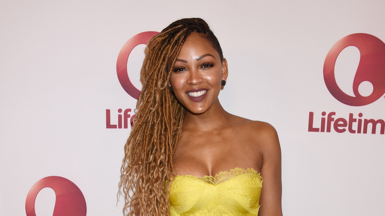 Meagan Good in a yellow dress
