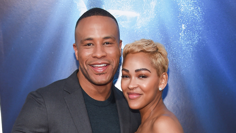 Devon Franklin and Meagan Good pose