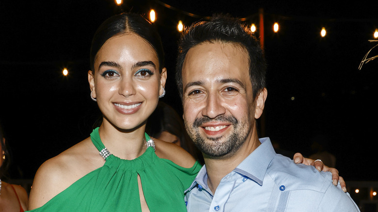 Melissa Barrera and Lin Manuel Miranda