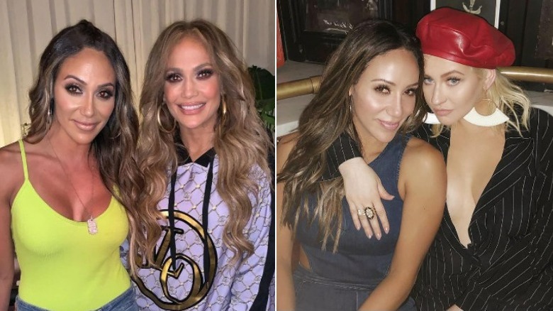 Melissa Gorga with Jennifer Lopez and Christina Aguilera, split image