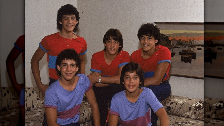 Early members of Menudo posing