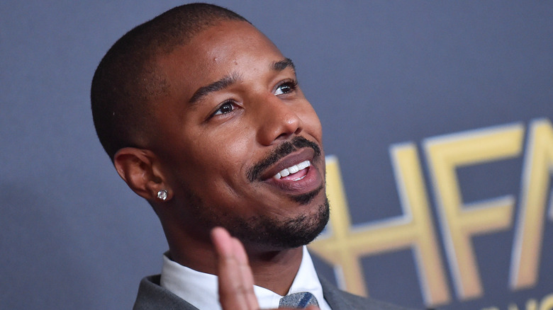 Michael B. Jordan smiling at the 2018 Hollywood Film Awards