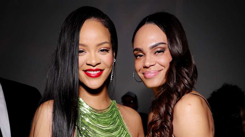 Rihanna posing with Michelle Young