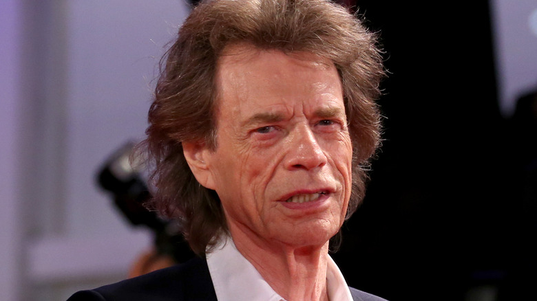 Mick Jagger looking at camera