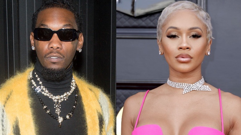 Offset and Saweetie's photos side by side