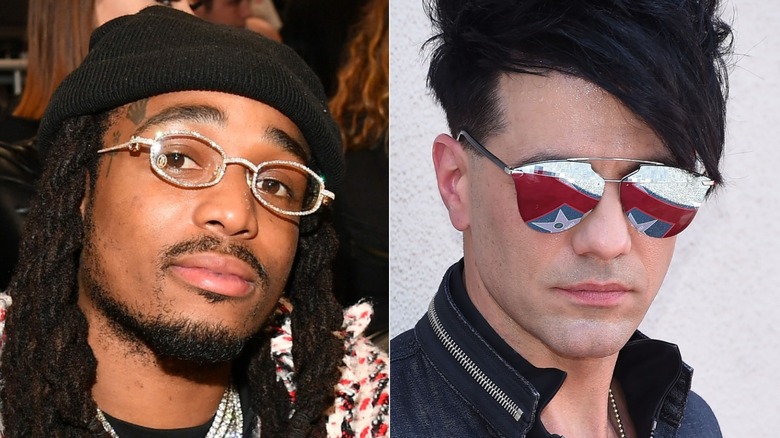 Quavo and Criss Angel split image