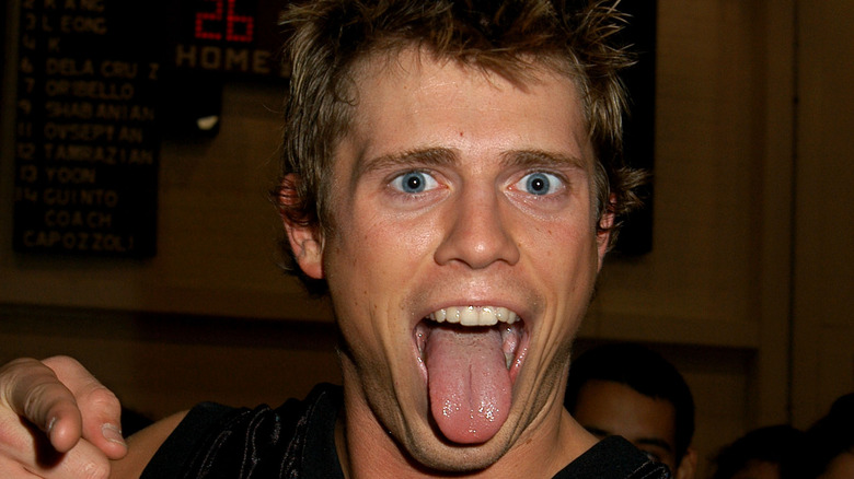 Mike Mizanin sticking his tongue out