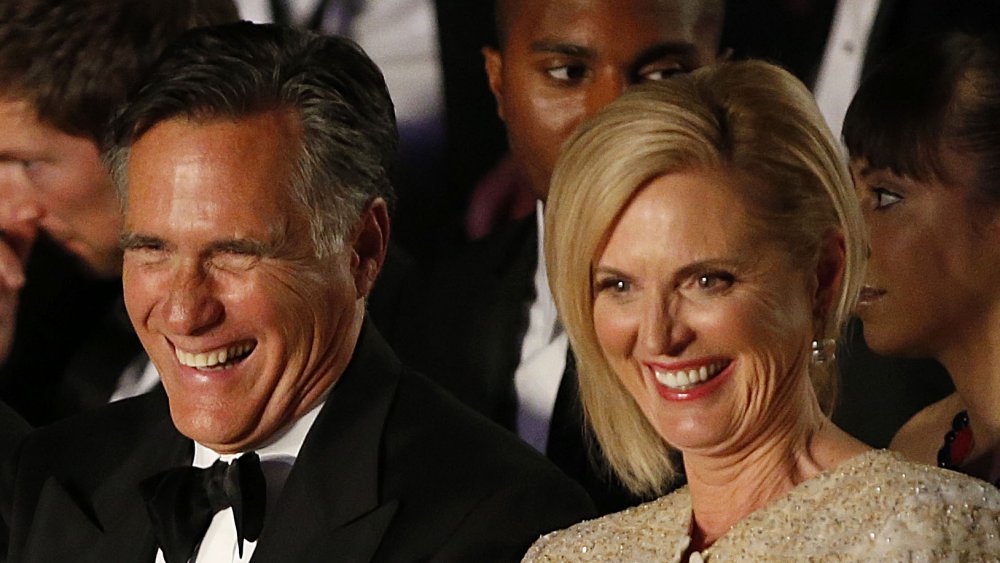 Mitt Romney and Ann Romney laughing 