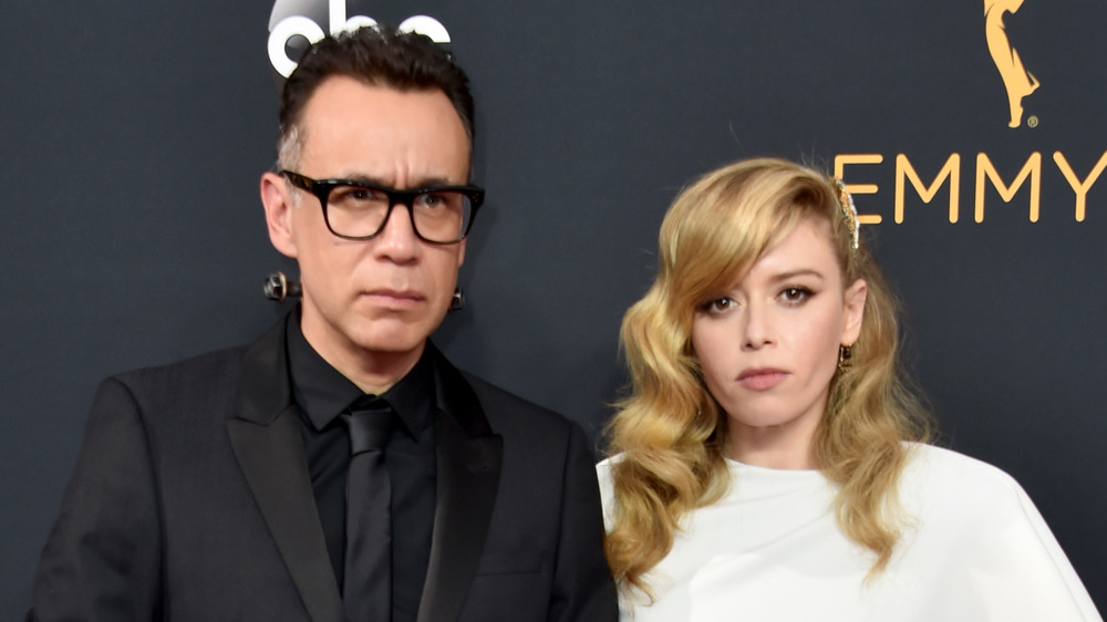 Fred Armisen and Natasha Lyonne looking at camera