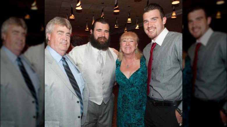 Ed, Jason, Donna, and Travis Kelce smiling