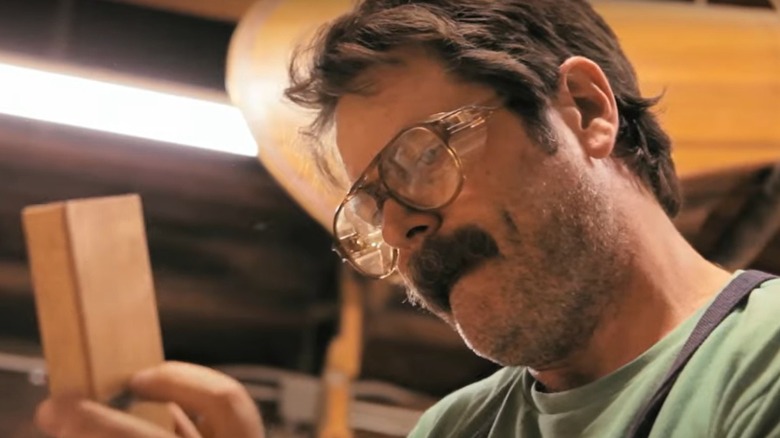 Nick Offerman in his woodshop