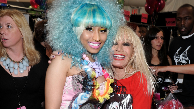 Nicki Minaj and Betsey Johnson, smiling together